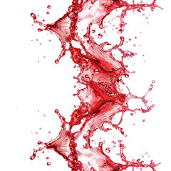 Collections array of vibrant red water splashes suspended in mid-air, frozen in exquisite detail.