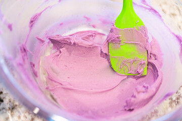 Mixing Buttercream Frosting for Cactus-Themed Cupcakes