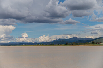 beautiful scenery of a lake with mountains in the background, Lagoon Angostura Cochabamba