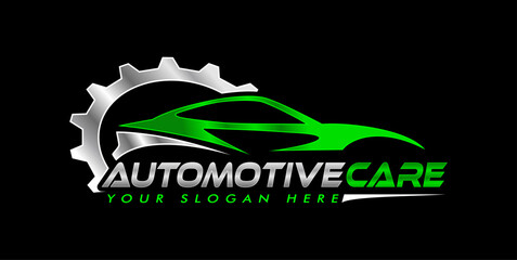 auto repair vector logo badge emblem design template isolated on black background