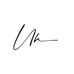 A hand-drawn signature logo design template