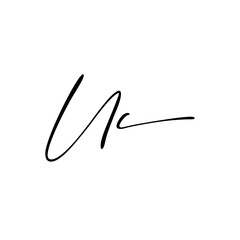A hand-drawn signature logo design template