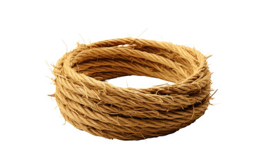 Obraz premium Rustic coiled rope bundle, natural brown twine cord texture. Farmhouse craft rope for packaging, DIY, decor isolated on Transparent Background