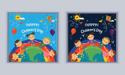 Happy childrens day Social Media Banner 