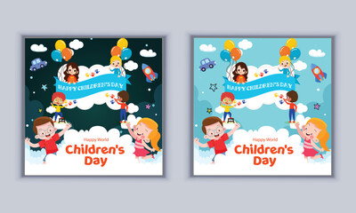 Happy childrens day Social Media Banner 