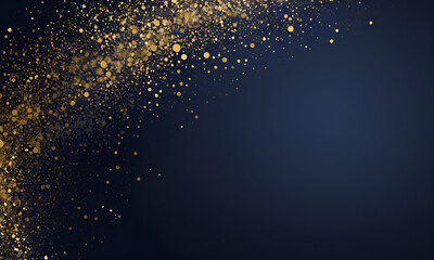 Abstract blue and gold wave particles bokeh background texture | Holiday concept background