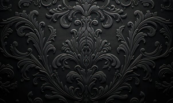 a black damask pattern
