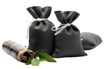 Two bags, placed adjacent to each other, creating a simple arrangement. on White or PNG Transparent Background.