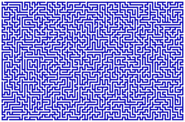 Naklejka premium Labirynt, niebieskie geometryczne linie na białym tle - kształt, abstrakcja, tekstura