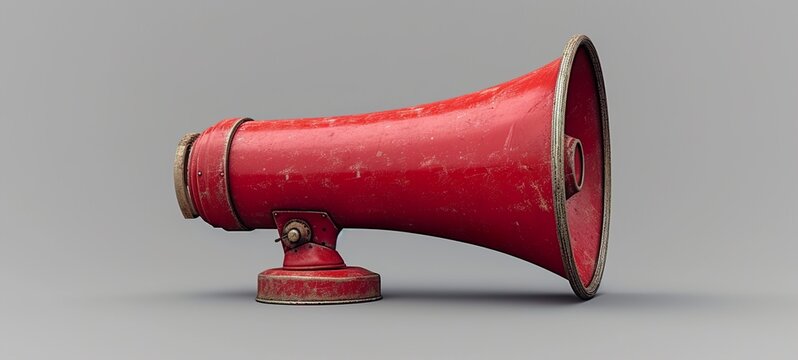 Red Megaphone On White Background