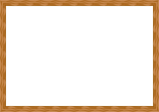 Vector wooden blank frame boder with copy space for text or image. Isolated on transparent background.