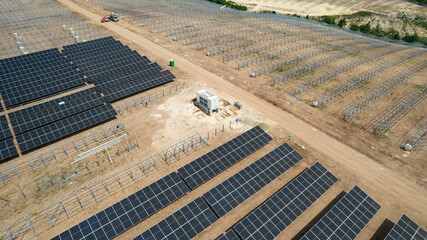 Solar farm with fixed structure and bifacial module very big project