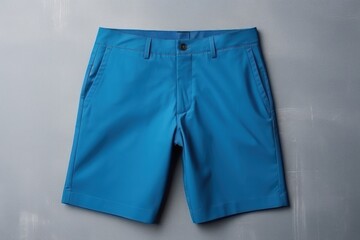 blue blank shorts isolated on gray modern seamless