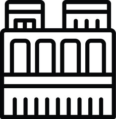 Oslo points of interest icon outline vector. Nordic landmark discovering. Scandinavian sightseeing tours