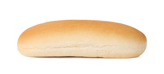 One fresh hot dog bun isolated on white