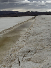 Lithium brine evaporation ponds in the altiplano in Jujuy Province, Argentina