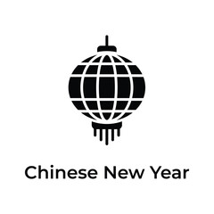 Unique and trendy vector design of chinese lantern, chinese new year icon