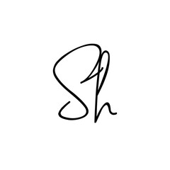 A hand-drawn signature logo design template	