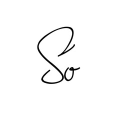 A hand-drawn signature logo design template	