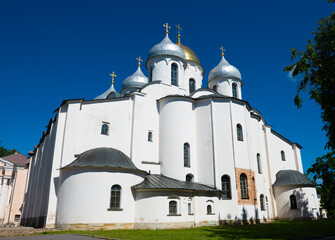 Cathedral of St. Sophia in sunny summer day. Novgorod Detinets (Novgorod Kremlin). Veliky Novgorod. Russia