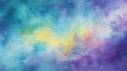 watercolour splatter background, purple yellow, in the style of dark sky-blue and emerald