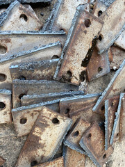 old rusty metal plate close up