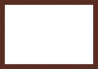 Empty Wooden Frame with copy space for text. Blank Photo Border isolated on transparent background.