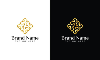 Floral ornament logo and icon set. Abstract beauty flower logo design collection. Flower logo for elegant brabd - obrazy, fototapety, plakaty