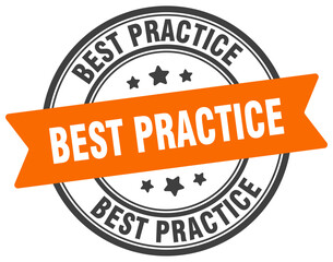 best practice stamp. best practice label on transparent background. round sign