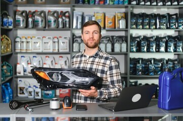 Smiling Salesman Auto Parts Store