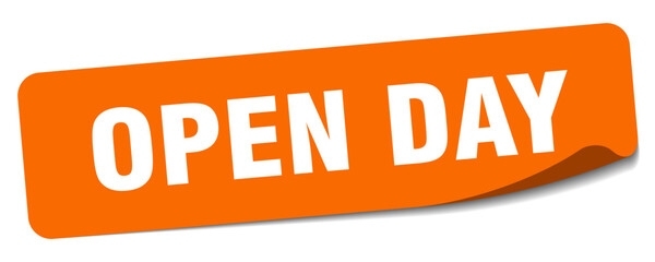 open day sticker. open day label