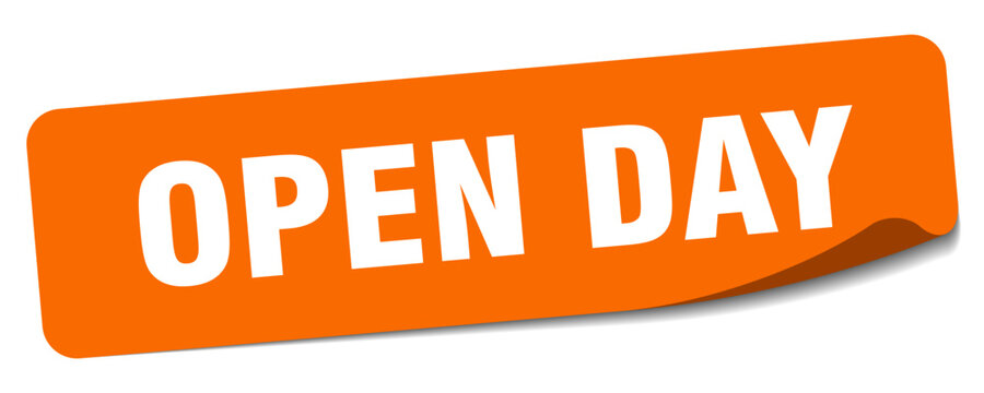 open day sticker. open day label