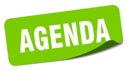 agenda sticker. agenda label