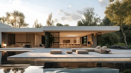 Discover a new level of modern minimalism in this private residence where the down aesthetic of brutalism meets the refined elegance of contemporary design resulting in a