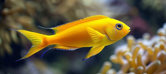 Anthias fish among colorful saltwater aquarium corals, creating a mesmerizing underwater spectacle.
