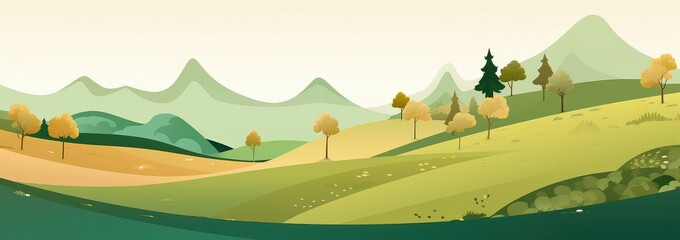 Serene Alpine Landscape with Lush Forests and Majestic Mountains - Generative AI