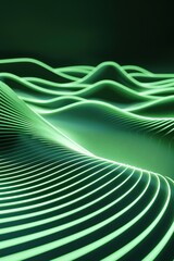 Dynamic 3D Abstract Background with Neon Wavy Lines