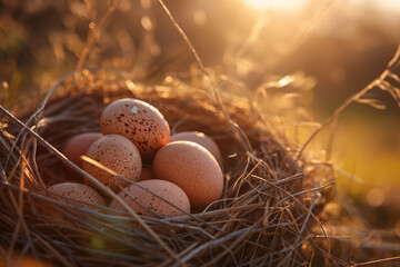 Obraz premium easter eggs in the nest