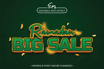 Ramadan big sale editable text effect template