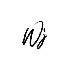 A hand-drawn signature logo design template	