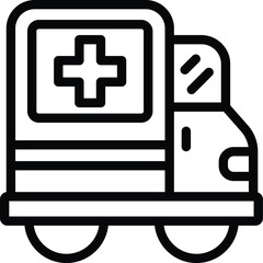 Obraz premium Ambulance car icon outline vector. Hospital care. Treatment visit patient