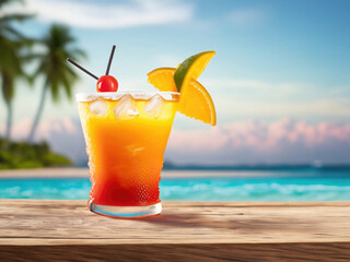 Obraz premium tequila sunrise, international cocktail, tropical drink, famous cocktails