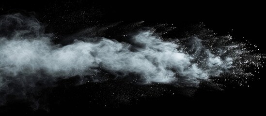 Ethereal white smoke billowing elegantly on a mysterious black background