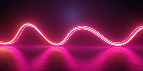 3d abstract background of colorful neon wavy line