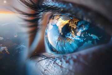 Reflection of the globe in an eye