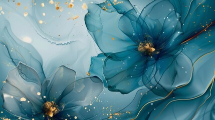 Elegance and sophistication of an abstract marbled ink liquid fluid watercolor painting texture banner illustration. Generative AI technology