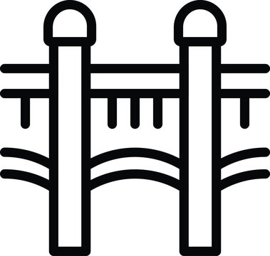 Old bern bridge icon outline vector. Design house flag. Urban coat