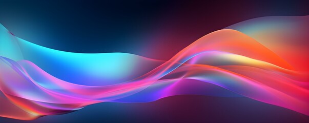 Abstract visual of vibrant neon waves creating colorful digital backdrop. Concept Digital Art, Neon Waves, Abstract, Visual Design, Vibrant Colors