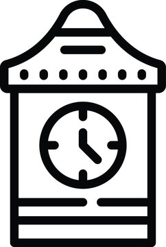 Clock tower icon outline vector. City swiss. Country europe tourism