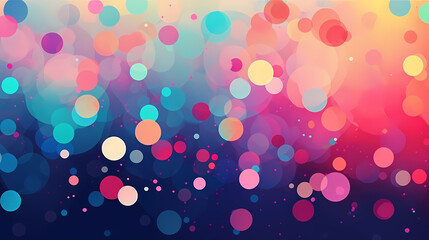 Colorful texture, white background with multicolored polka dots